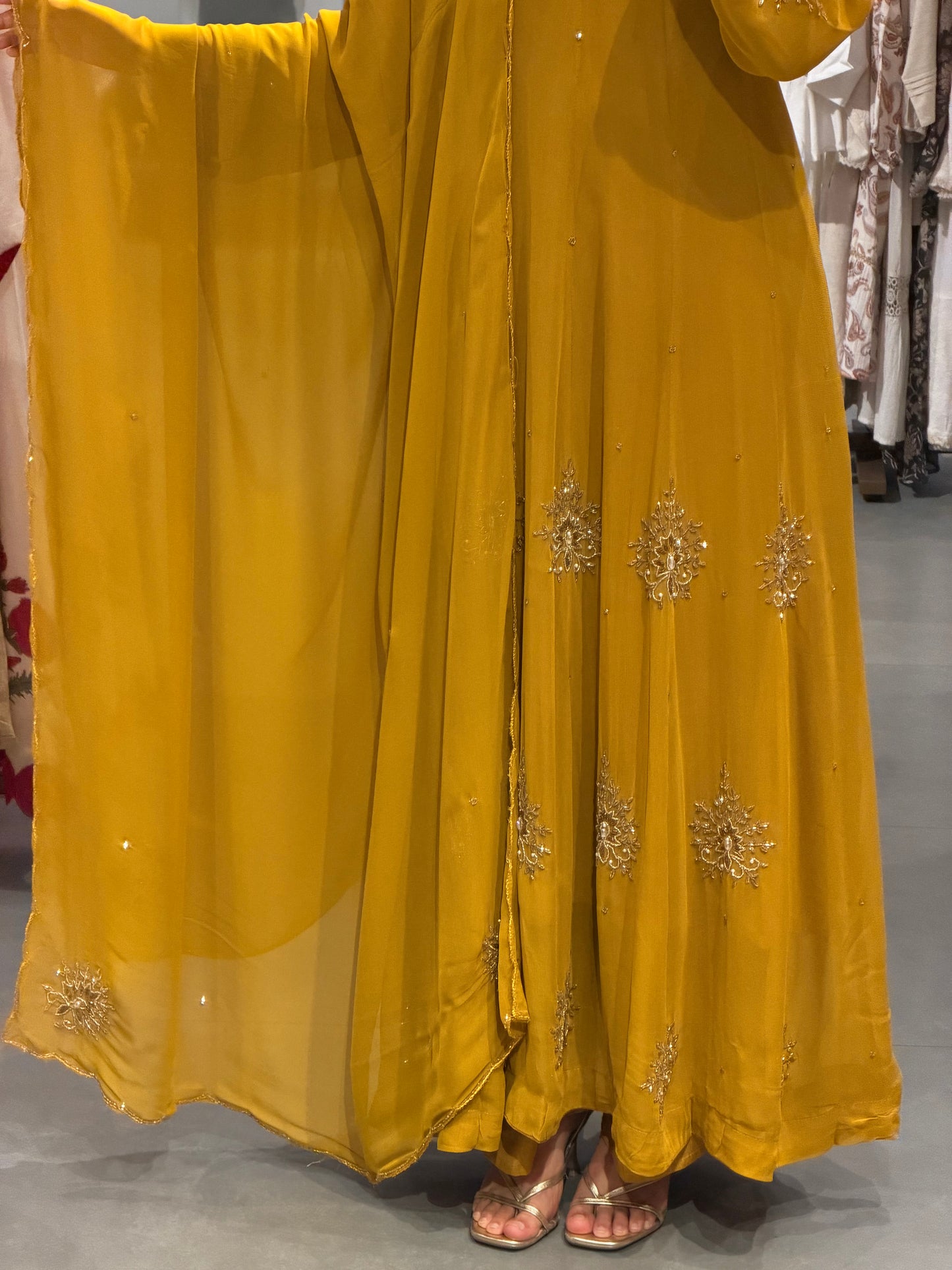 Mustard Yellow Georgette Party Wear Set