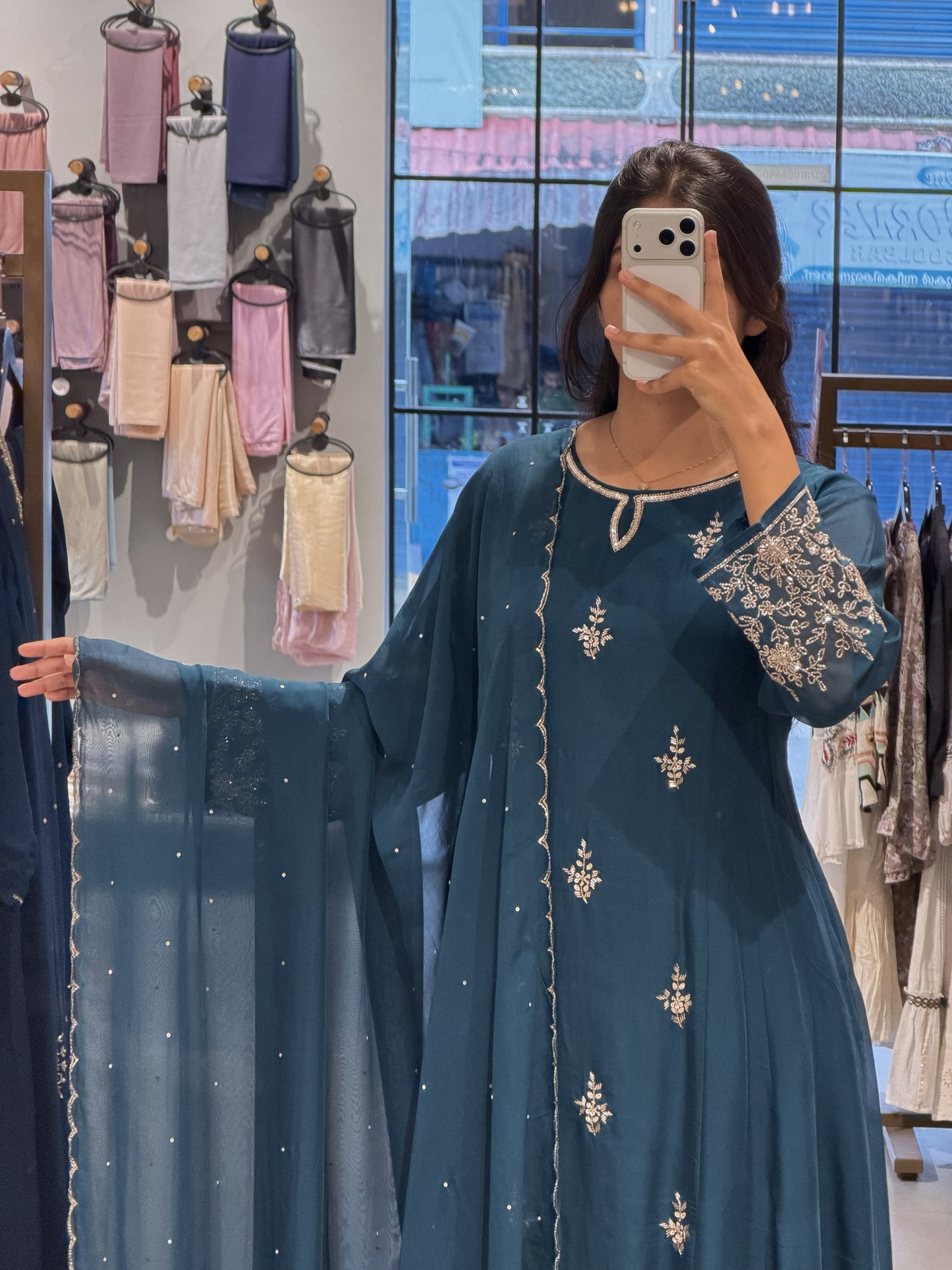 Premium Soft Organza Suit with Stone Work Detailing