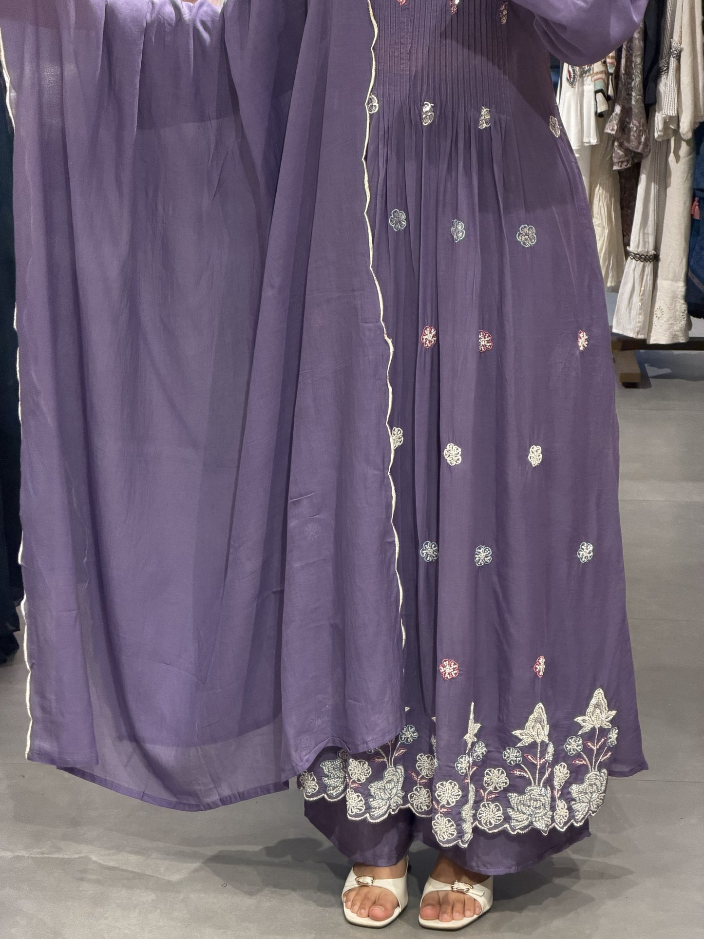 Floral Embroidered Semi Set