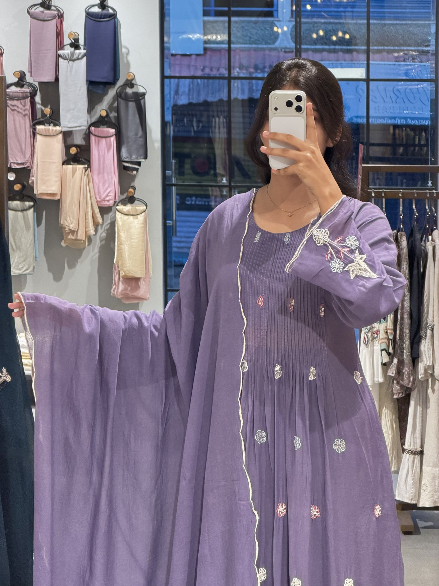 Floral Embroidered Semi Set