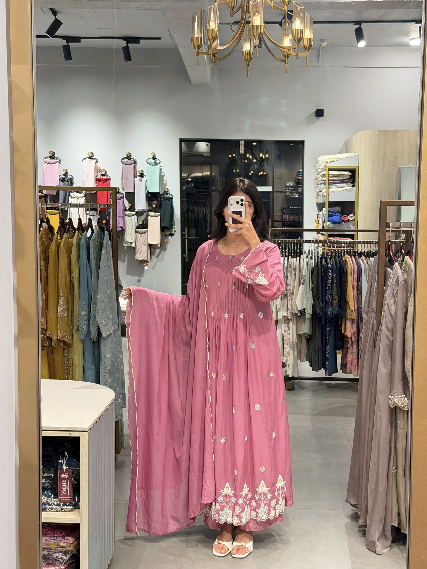 Floral Embroidered Semi Set