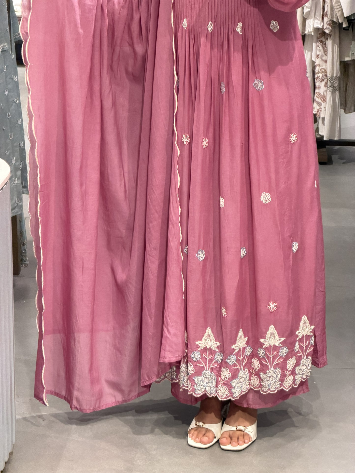 Floral Embroidered Semi Set