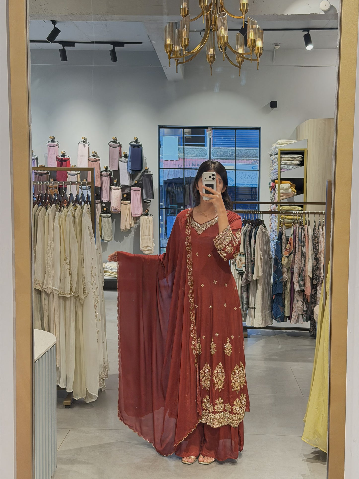 Luxury Chinnon Silk Festive Suit Set