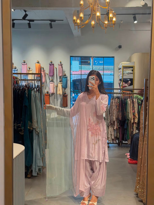 PASTEL LAVENDER  CHANDERI SILK