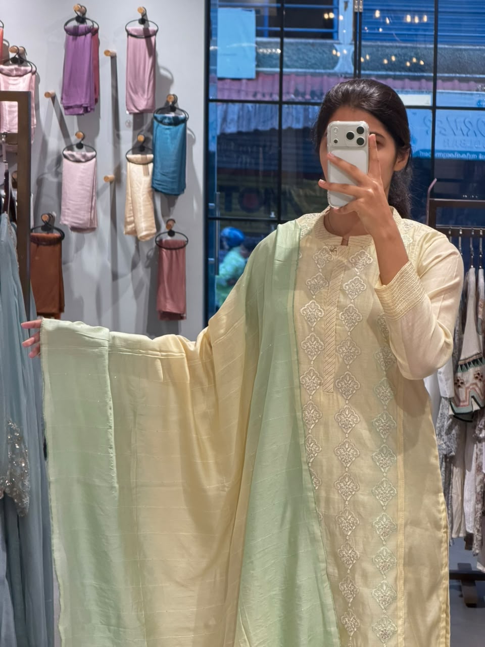 Elegant mint chanderi silk