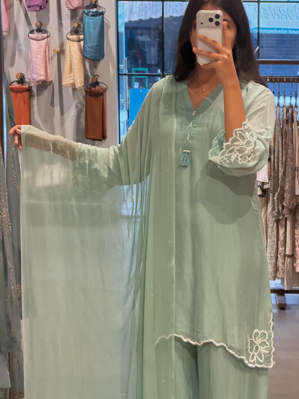 elegant mint green party Wear