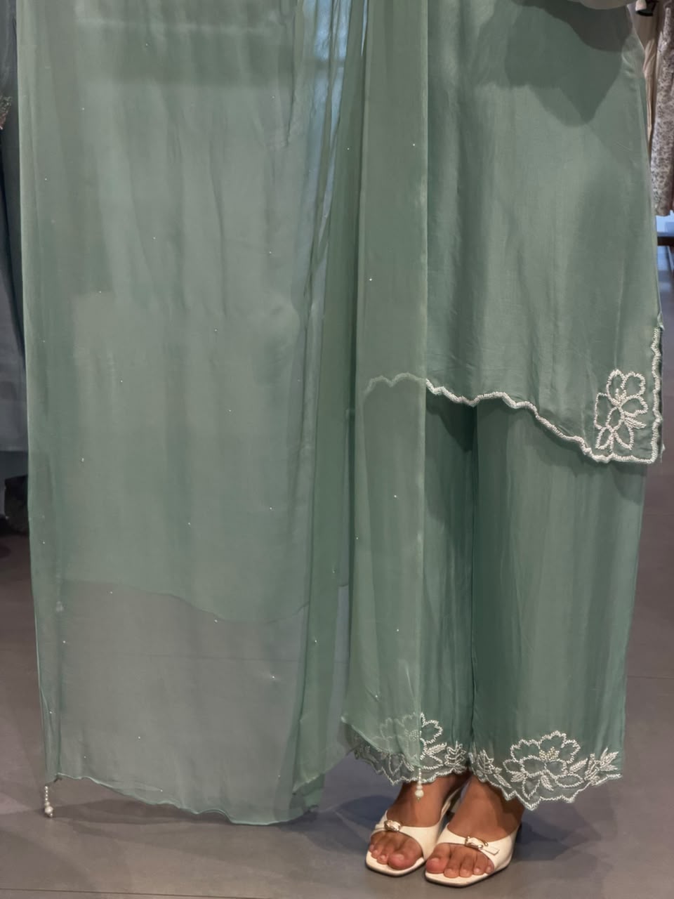 elegant mint green party Wear