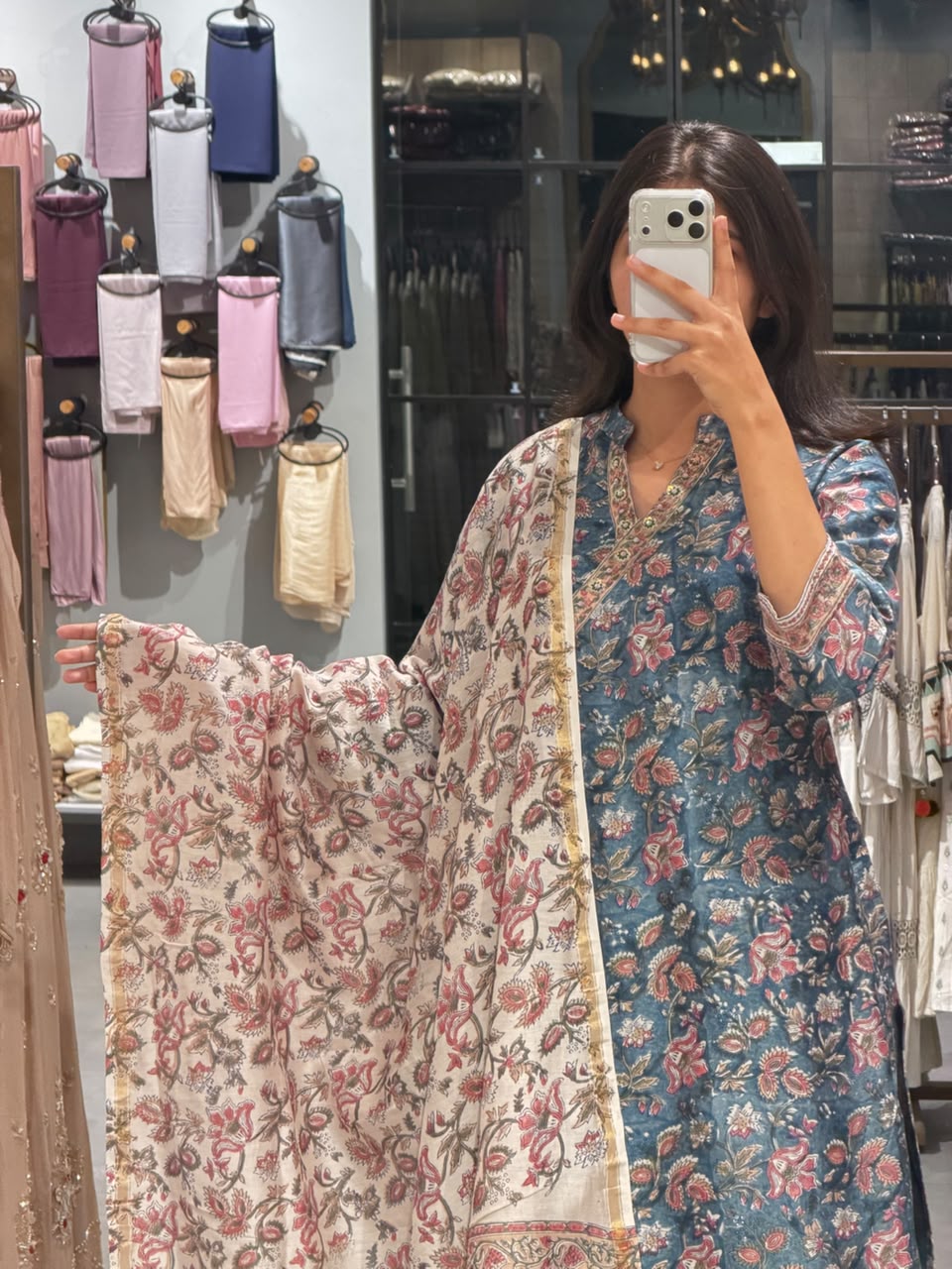 Floral Chanderi Silk Semi party Wear