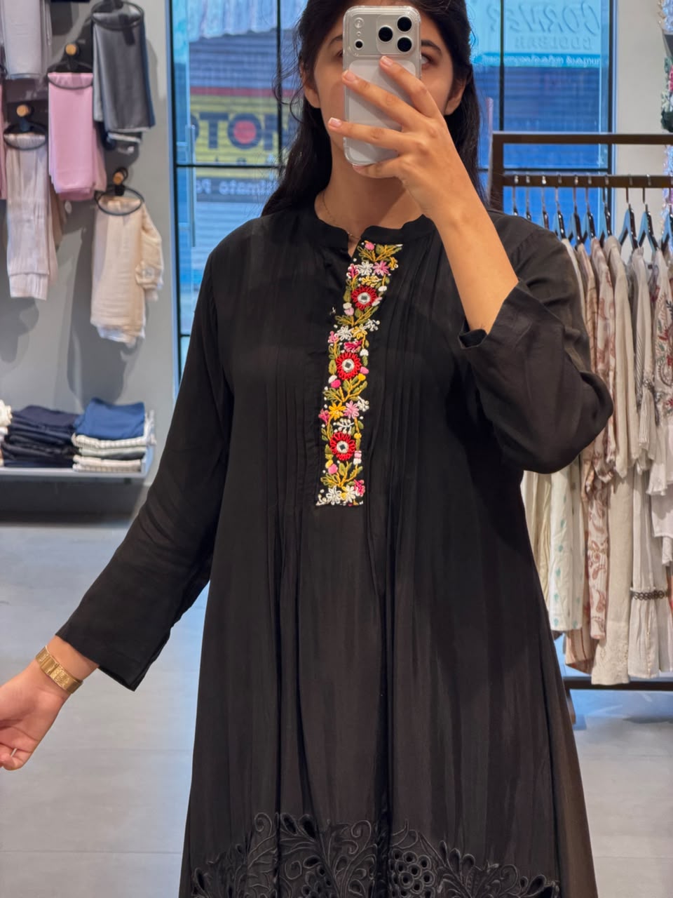 Elegant Black Silk Kurta Set