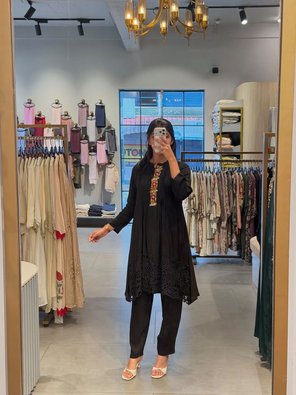 Elegant Black Silk Kurta Set