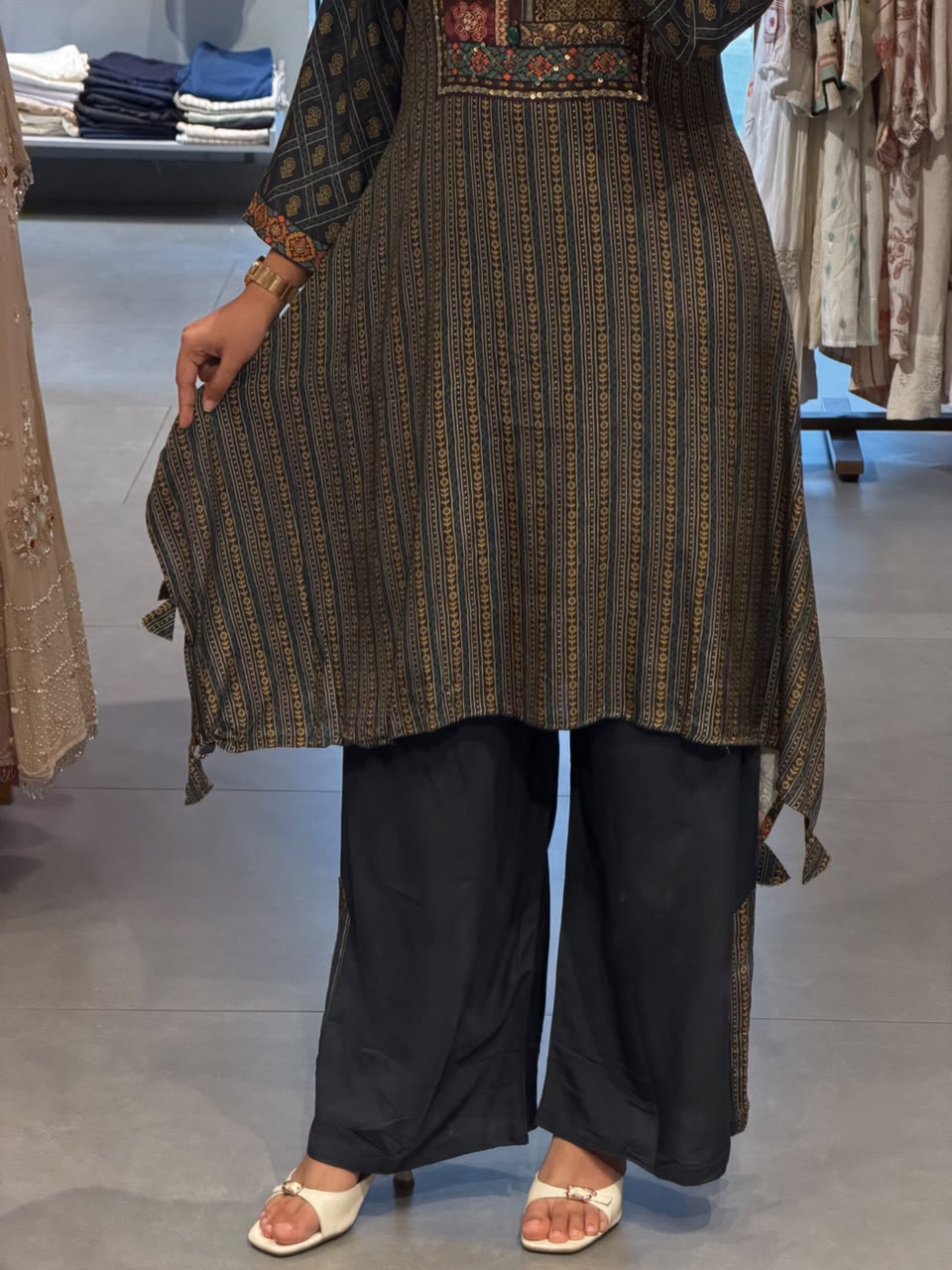 Printed Silk Kurta Set