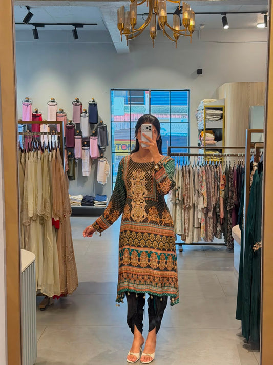 Royal Print Crape Silk Set
