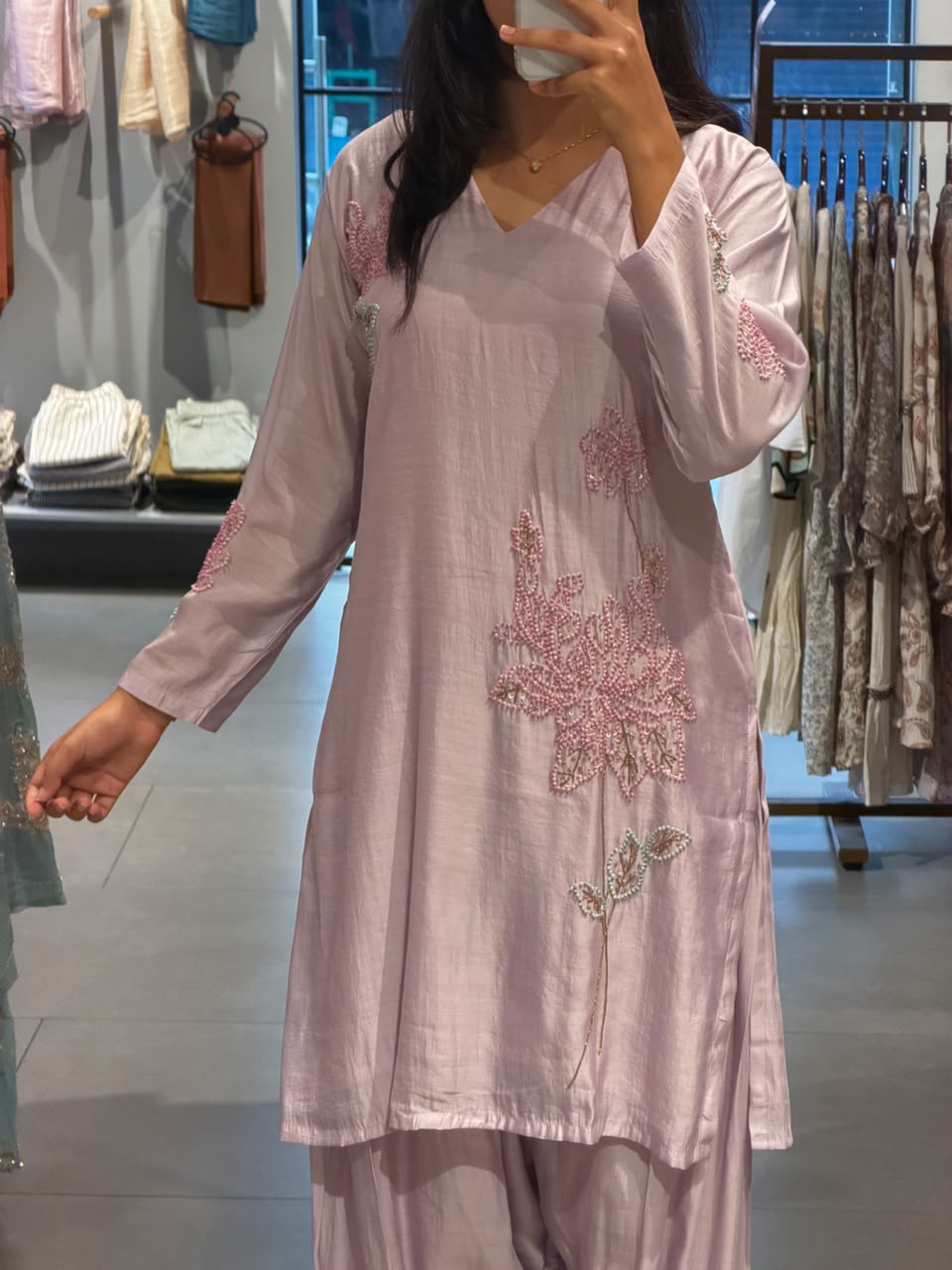 PASTEL LAVENDER  CHANDERI SILK