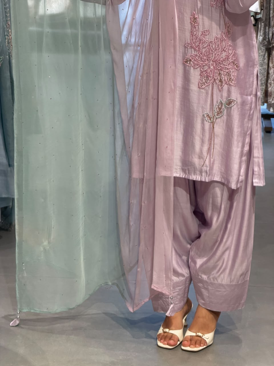 PASTEL LAVENDER  CHANDERI SILK