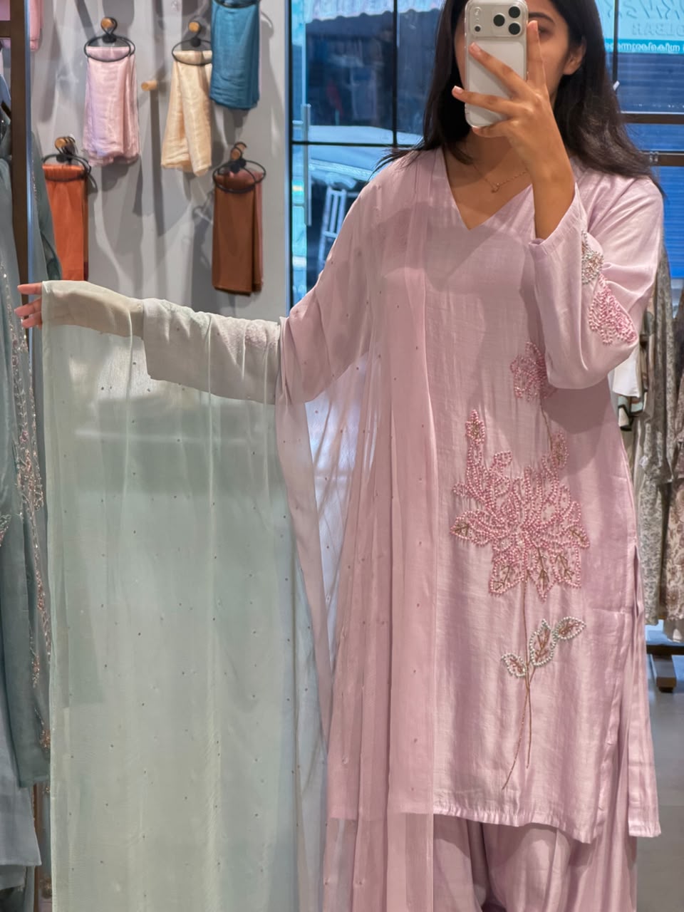 PASTEL LAVENDER  CHANDERI SILK